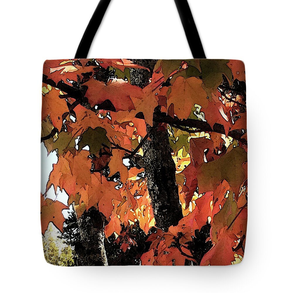 Orange Maple Leaves Tote Bag featuring the photograph Autumn Maples Leaves by Alicia Heyman