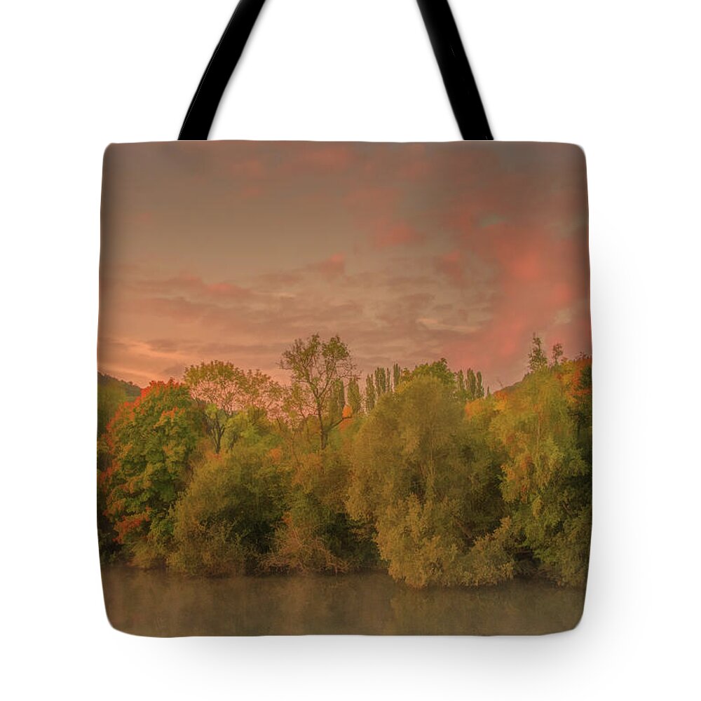 France Tote Bag featuring the photograph Autumn Morning Along the Shore of the River Seine by Marcy Wielfaert