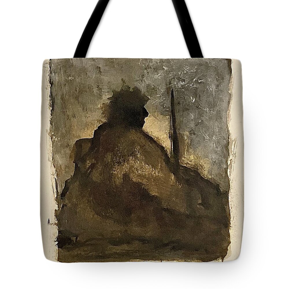 Sitting Tote Bag featuring the painting Autumn thoughts by David Euler