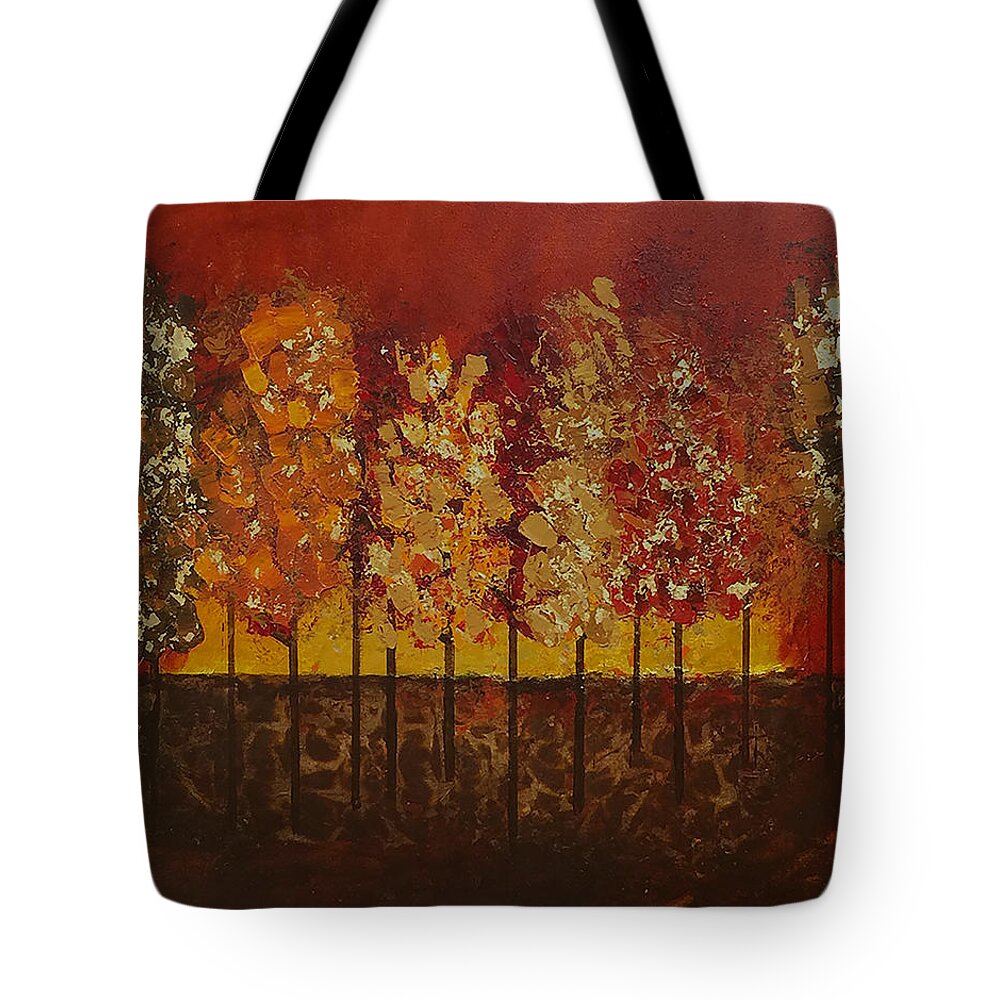 Fall Tote Bag featuring the painting Autumn's Crowning Glory by Linda Bailey