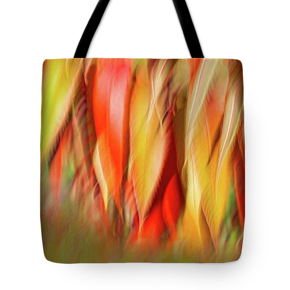  Tote Bag featuring the photograph Autumns Feathers of Fire by Marilyn Cornwell