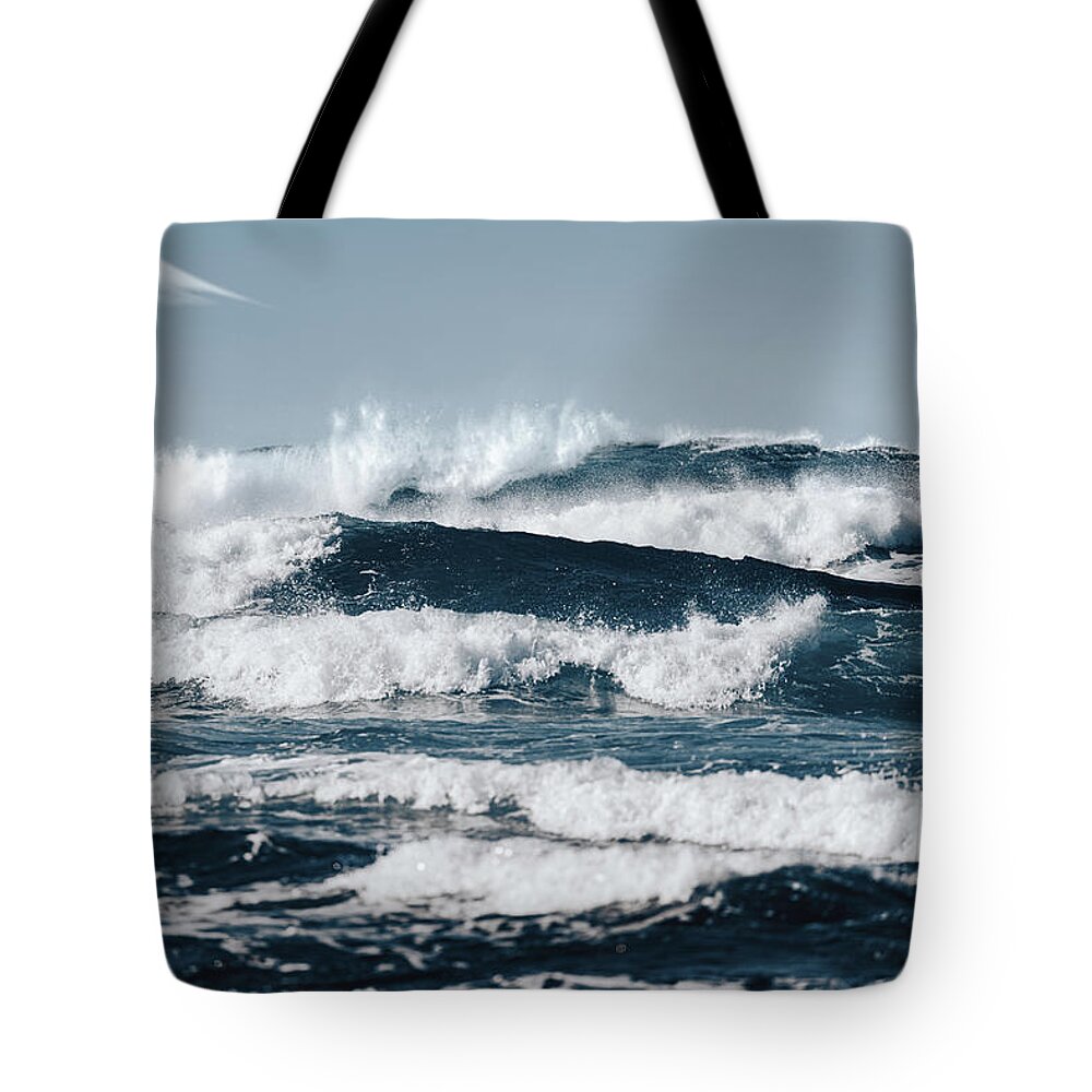 Atlantic Ocean Tote Bag featuring the photograph Awesome Waves by Francesco Riccardo Iacomino