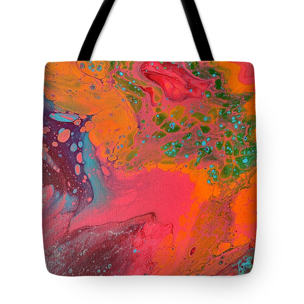 Fluid Art Tote Bag featuring the painting Axis by Nicole DiCicco