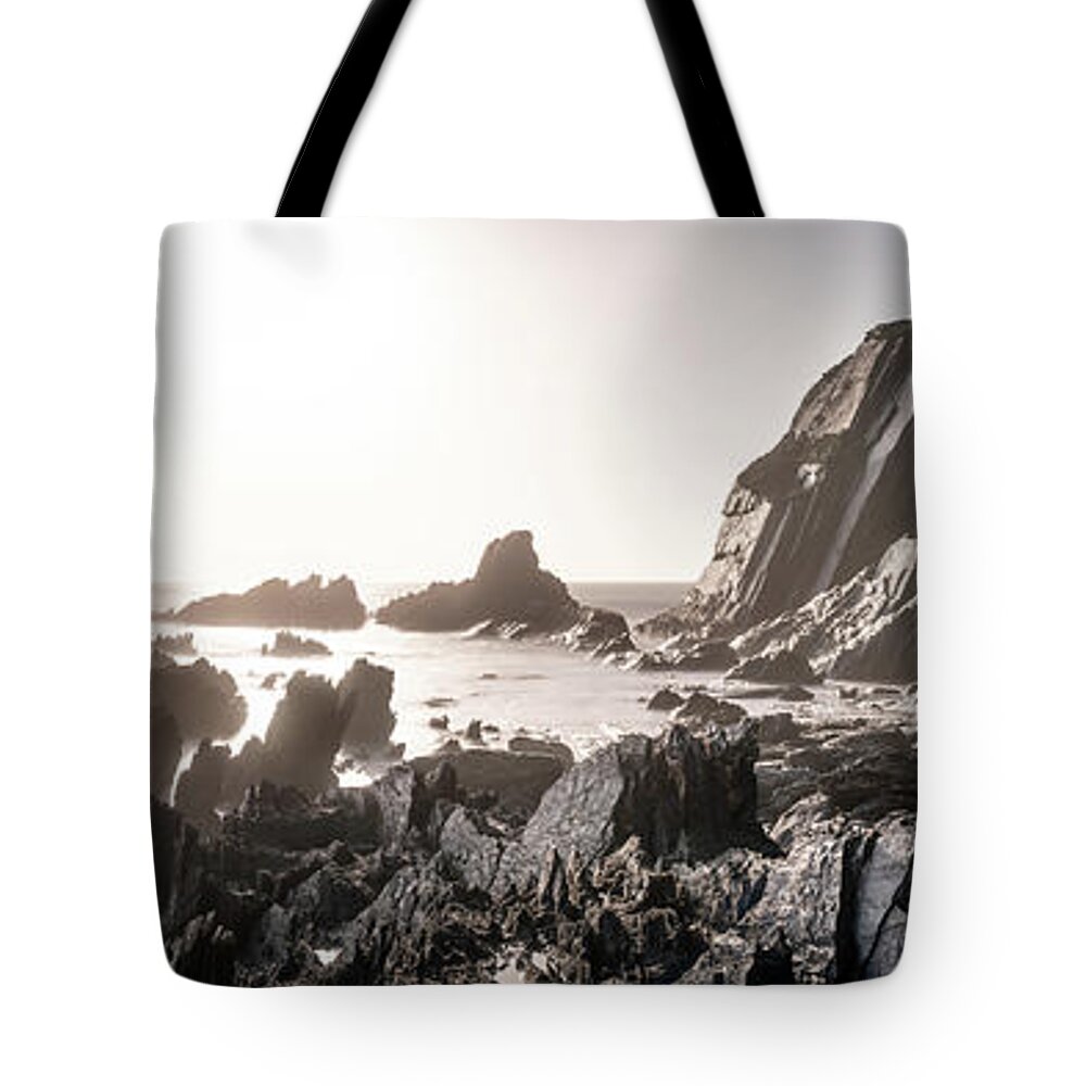 Devon Tote Bag featuring the photograph Ayrmer Cove South Hams Devon Dramatic Coast by Sonny Ryse