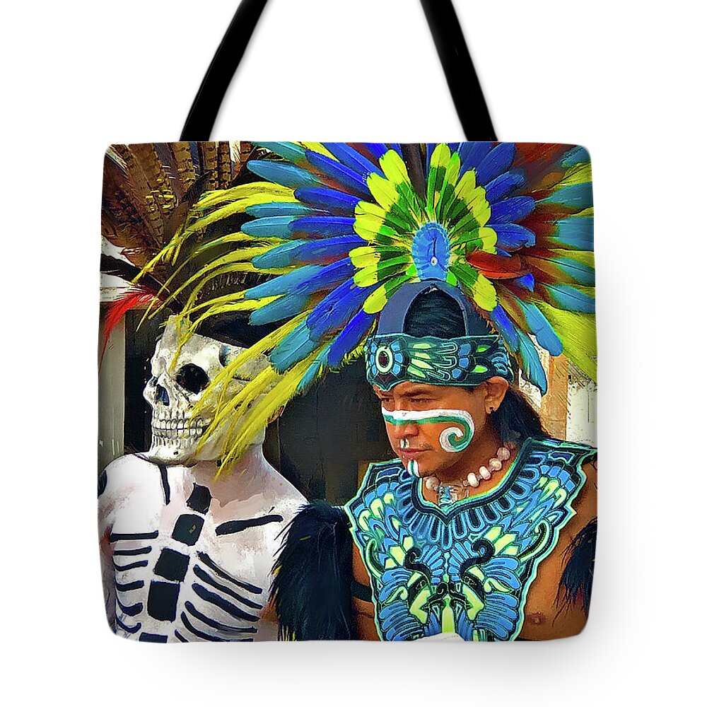 Aztec Tote Bag featuring the photograph Aztec Imagery by GW Mireles