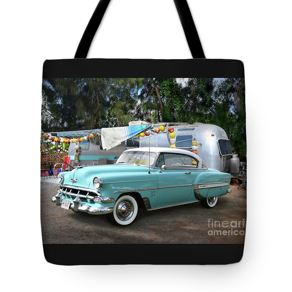 “baby Blue” Tote Bag featuring the photograph Baby Blue and the Airstream by Ron Long