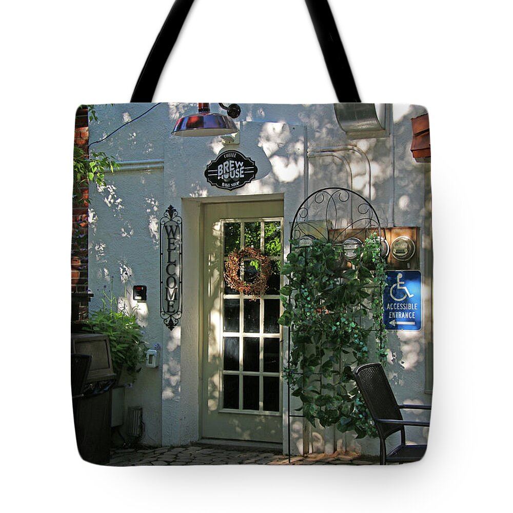 Brew House Tote Bag featuring the photograph Back Entrance Brew House Maumee Ohio 7545 by Jack Schultz
