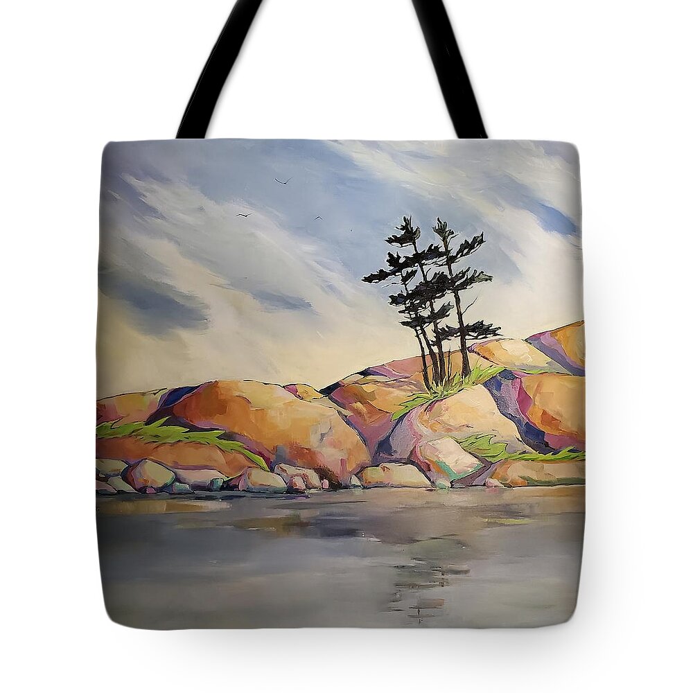 Landscape Tote Bag featuring the painting Back to the Earth by Sheila Romard