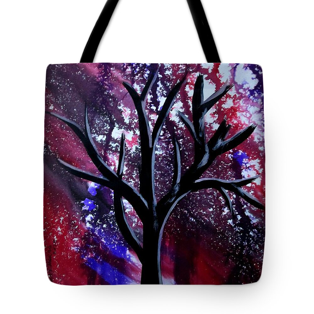Dooars Tote Bag featuring the painting Background of Dooars-3 by Tamal Sen Sharma