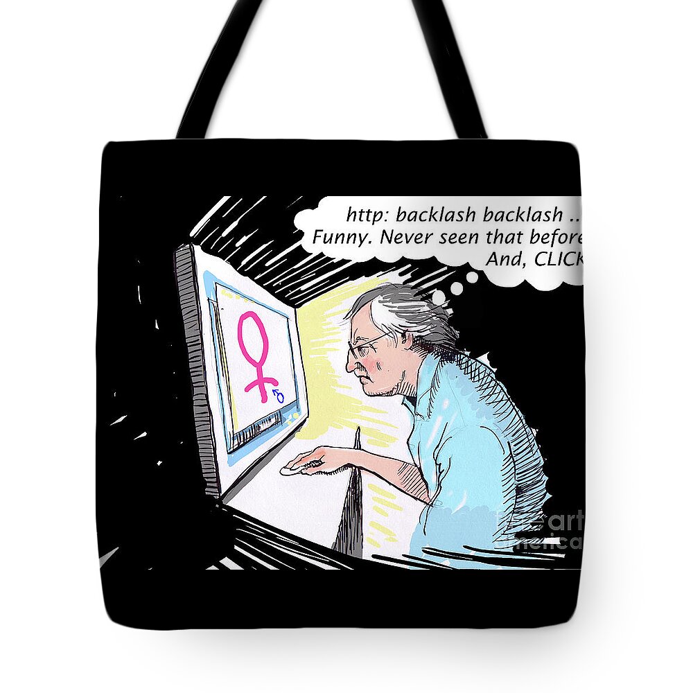 Internet Tote Bag featuring the digital art Backlash Backlash by Russell Kightley