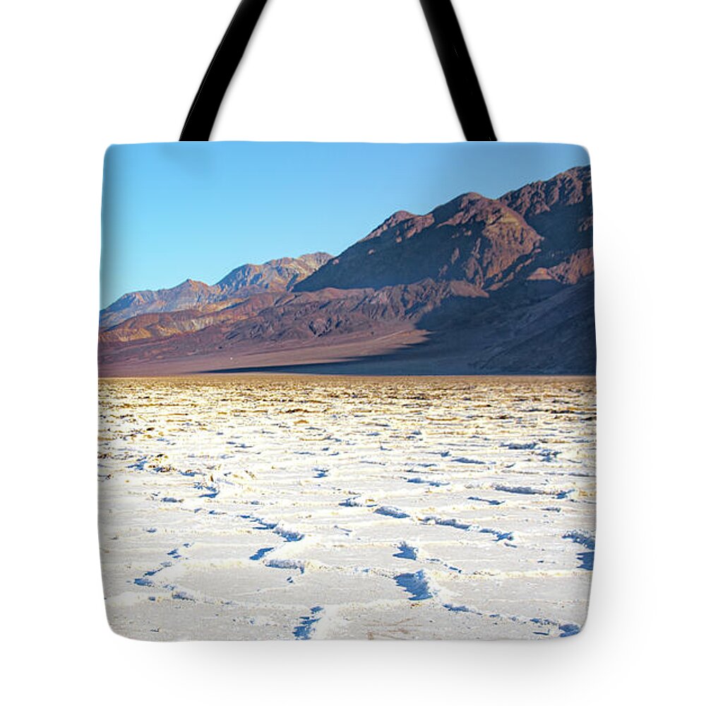Salt Flats Death Valley Tote Bag featuring the photograph Bad Water Basin Salt Flats in Death Valley by Rebecca Herranen