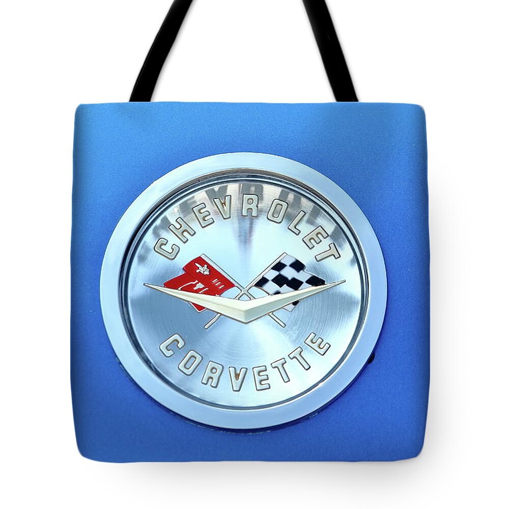 Corvette Tote Bag featuring the photograph Badge of Distinction by Lens Art Photography By Larry Trager