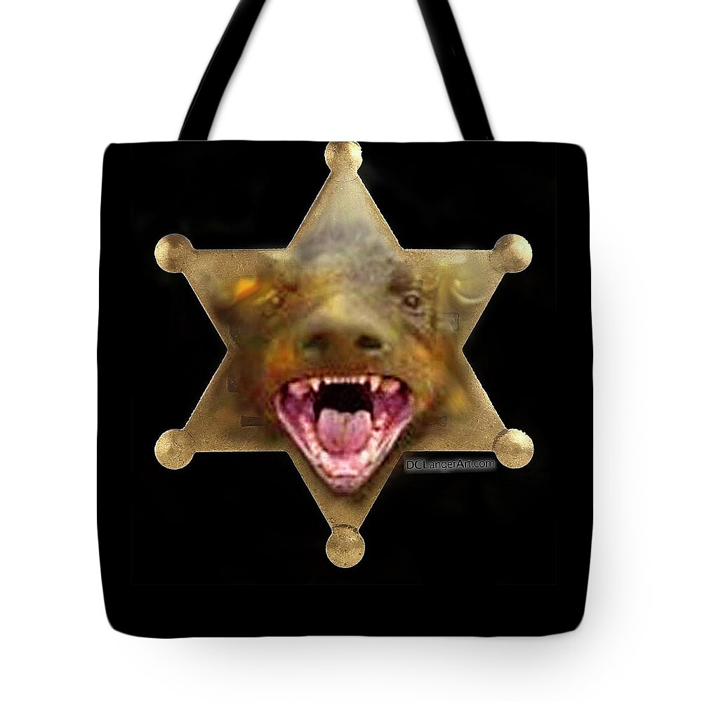  Tote Bag featuring the painting Badger Badge by DC Langer