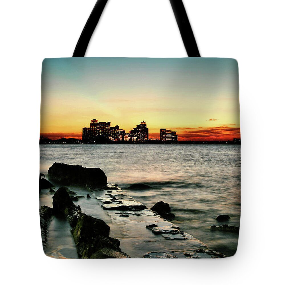 Sunset Tote Bag featuring the photograph Baha Mar Sunset by Montez Kerr