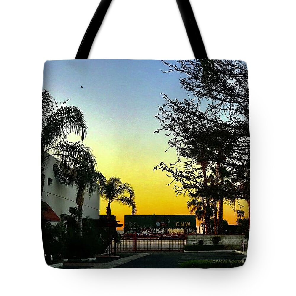 Bakersfield Tote Bag featuring the photograph Bakersfield, California Sunset by Suzanne Lorenz