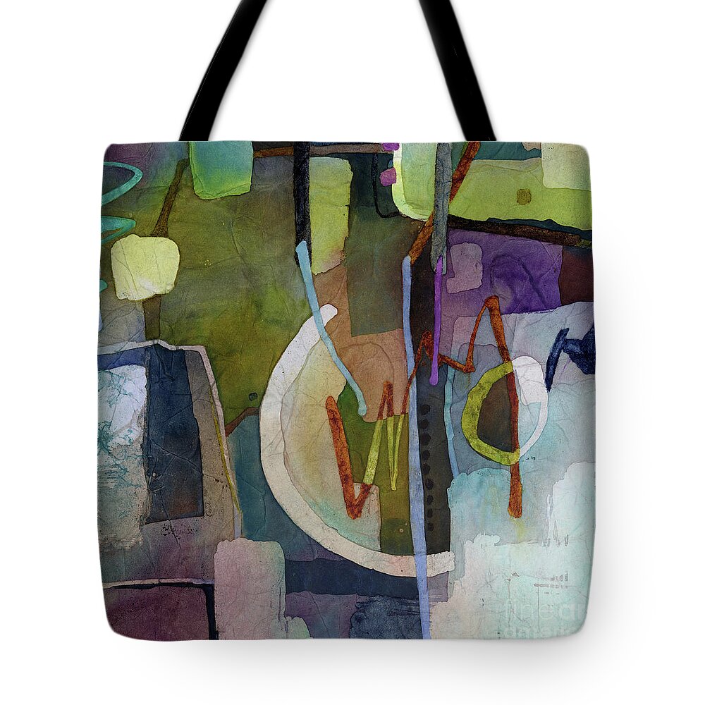 Abstract Tote Bag featuring the painting Balancing Act - Mauve by Hailey E Herrera