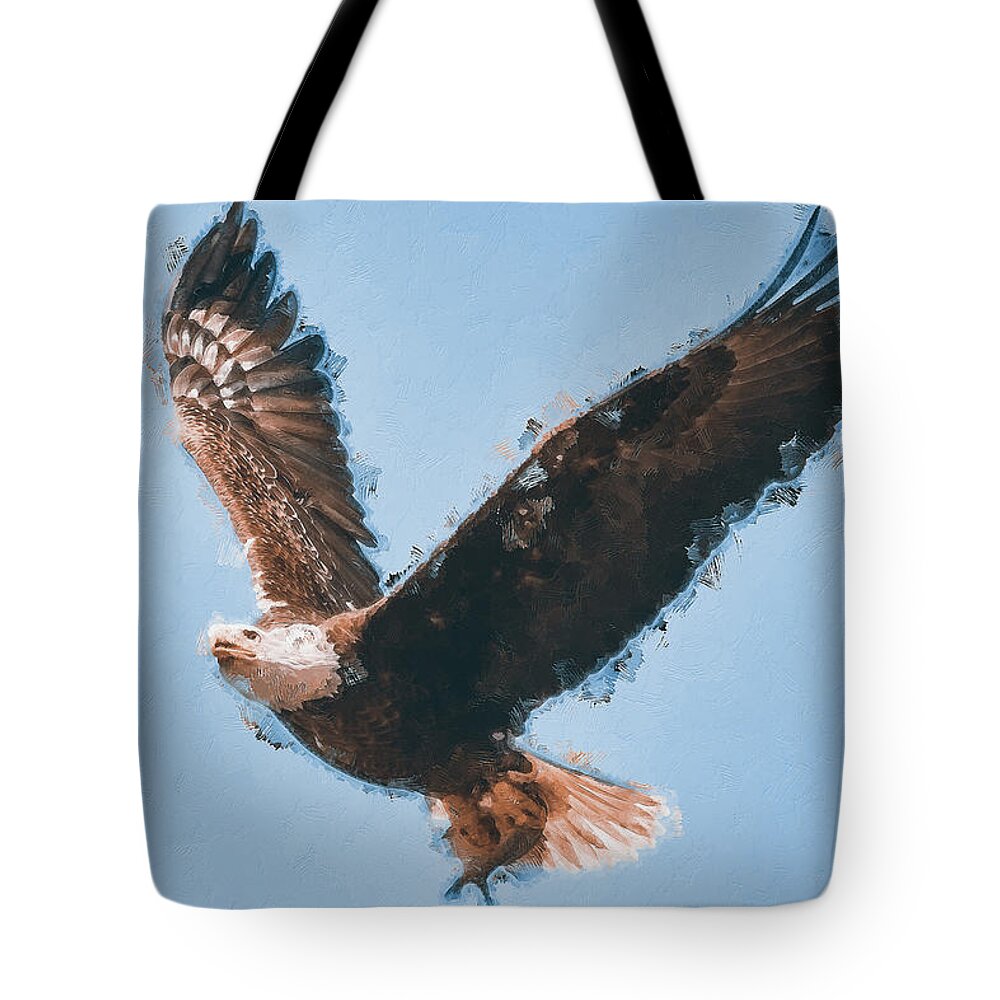 Bird Tote Bag featuring the painting Bald Eagle - 05 by AM FineArtPrints