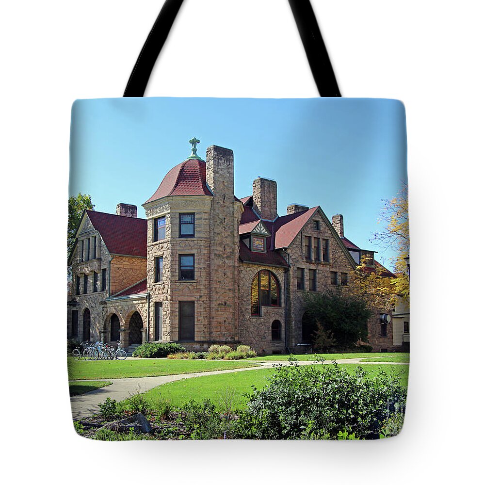 Oberlin College Tote Bag featuring the photograph Baldwin Cottage Oberlin College 7013 by Jack Schultz