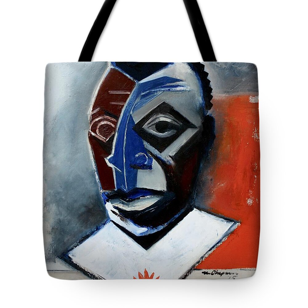 James Baldwin Tote Bag featuring the painting Baldwin / The Fire Next Time by Martel Chapman