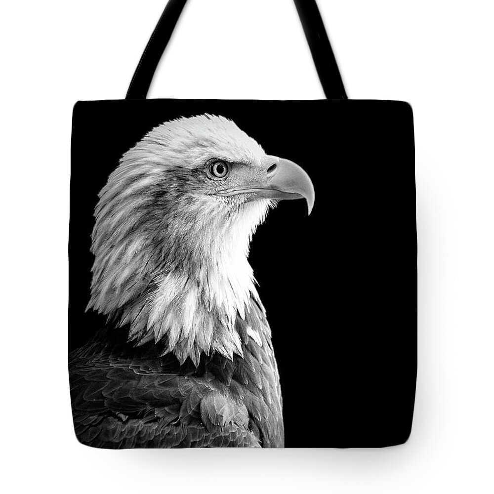 Bird Tote Bag featuring the photograph Baldy Profile in Black and White by Bill and Linda Tiepelman