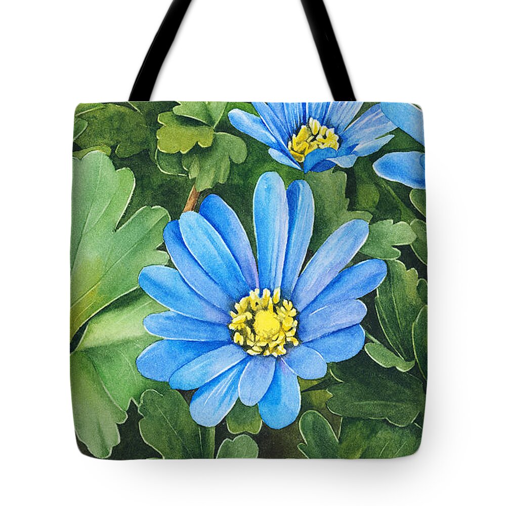 Anemone Tote Bag featuring the painting Balkan Anemone by Espero Art