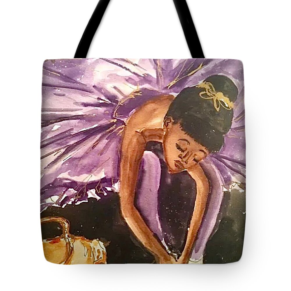  Tote Bag featuring the painting Ballerina Girl by Angie ONeal