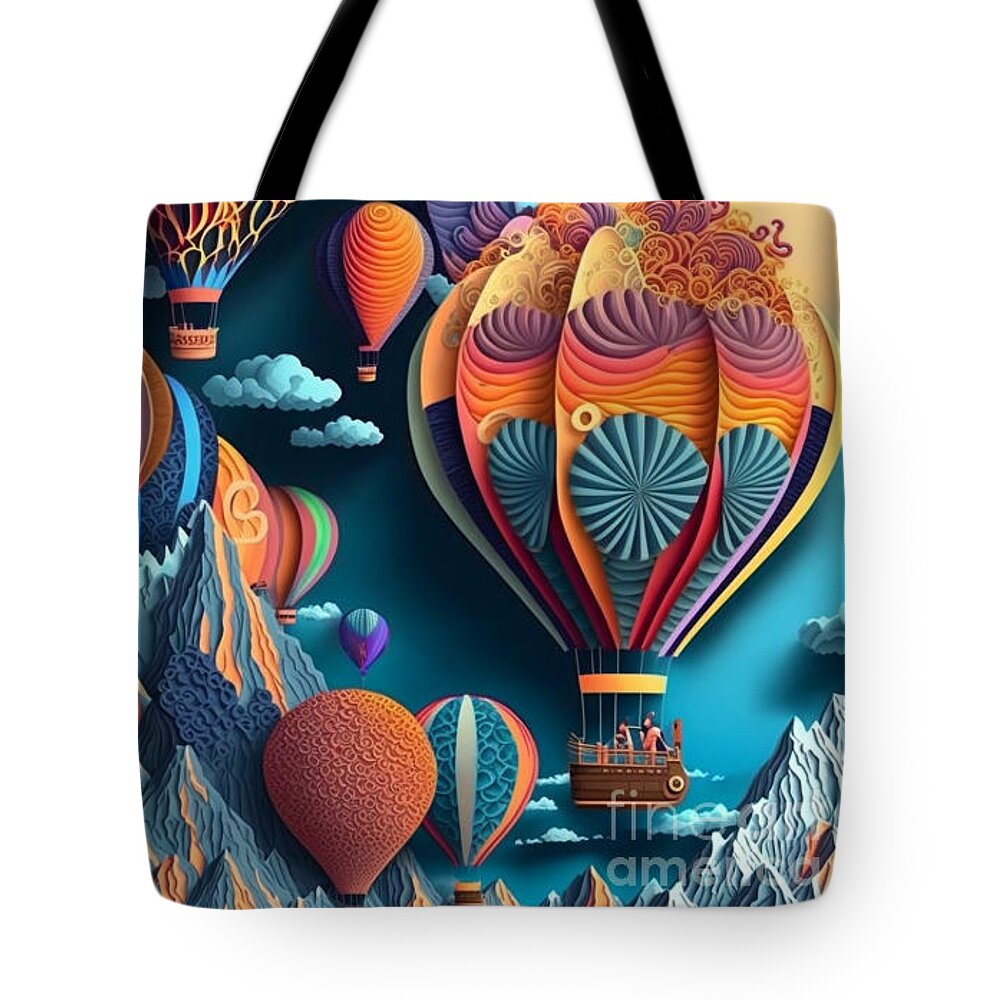 Balloon Tote Bag featuring the mixed media Ballooning I by Jay Schankman