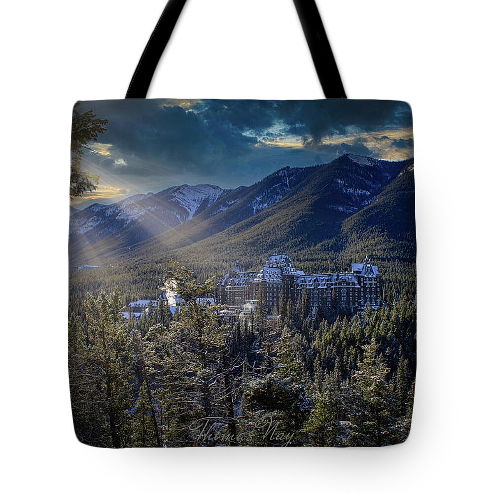 Alberta Tote Bag featuring the photograph Banff Springs by Thomas Nay