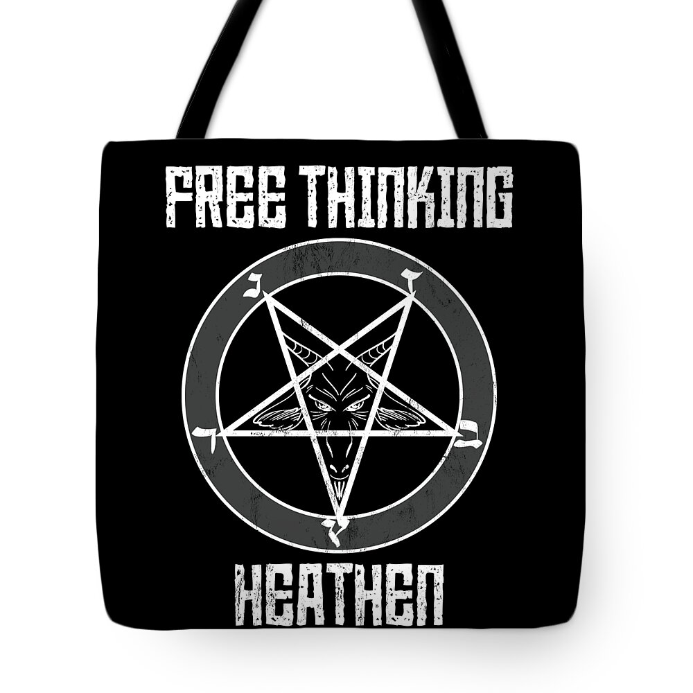 Baphomet Free Thinking Heathen Satanic Clothing Print Tote Bag by Noirty  Designs - Pixels