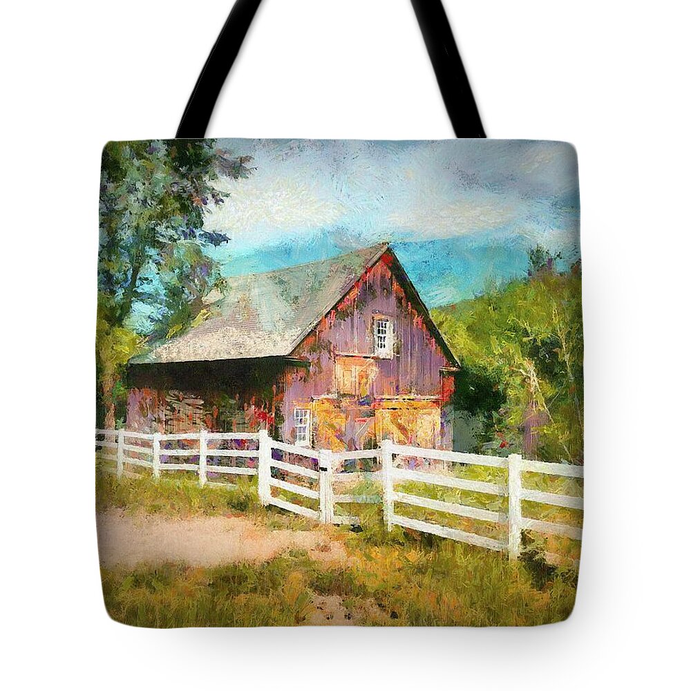 Barn Tote Bag featuring the photograph Barn At Bartlett by Tricia Marchlik