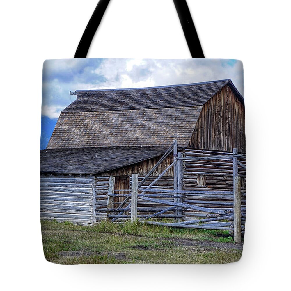 Grand Teton National Park Tote Bag featuring the photograph Barn on Mormon Row 1223 by Cathy Anderson