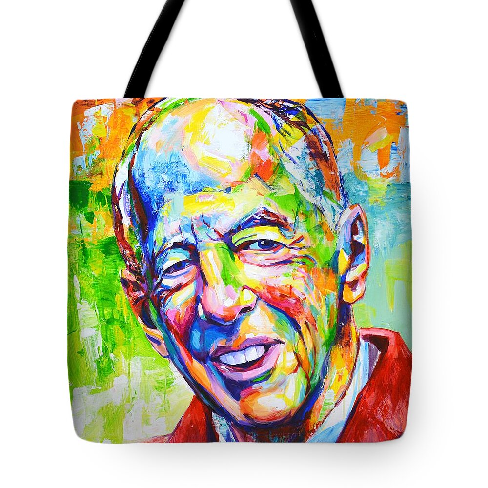 Nathaniel Charles Jacob Rothschild Tote Bag featuring the painting Baron Jacob Rothschild by Iryna Kastsova