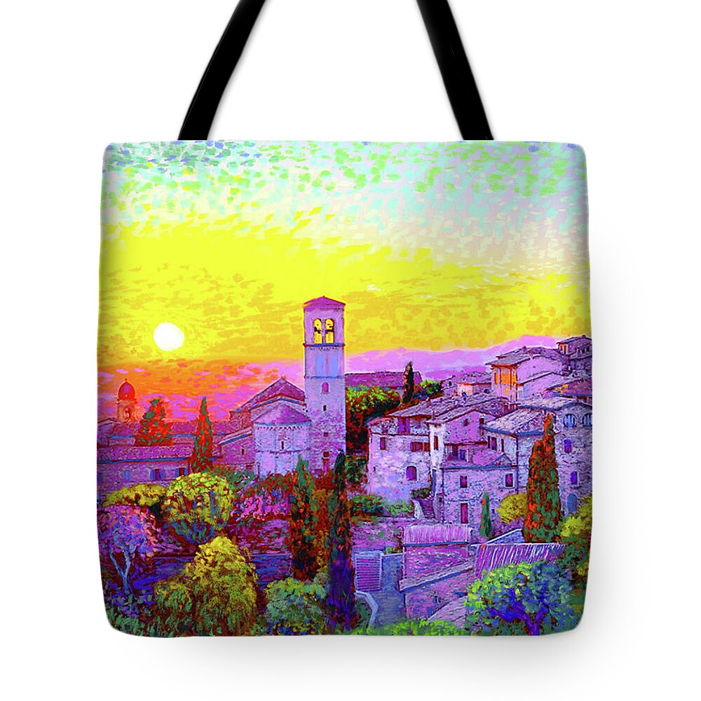 Italy Tote Bag featuring the painting Basilica of St. Francis of Assisi by Jane Small