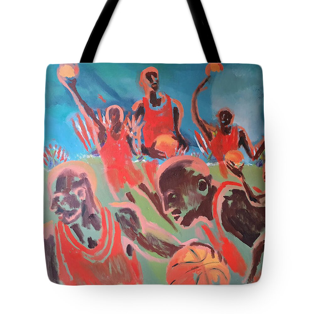 Enrico Garff Tote Bag featuring the painting Basketball Soul by Enrico Garff