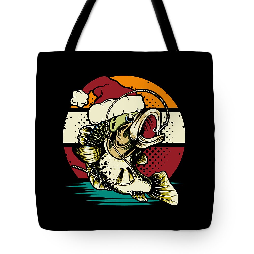 Bass fishing santa hat Tote Bag
