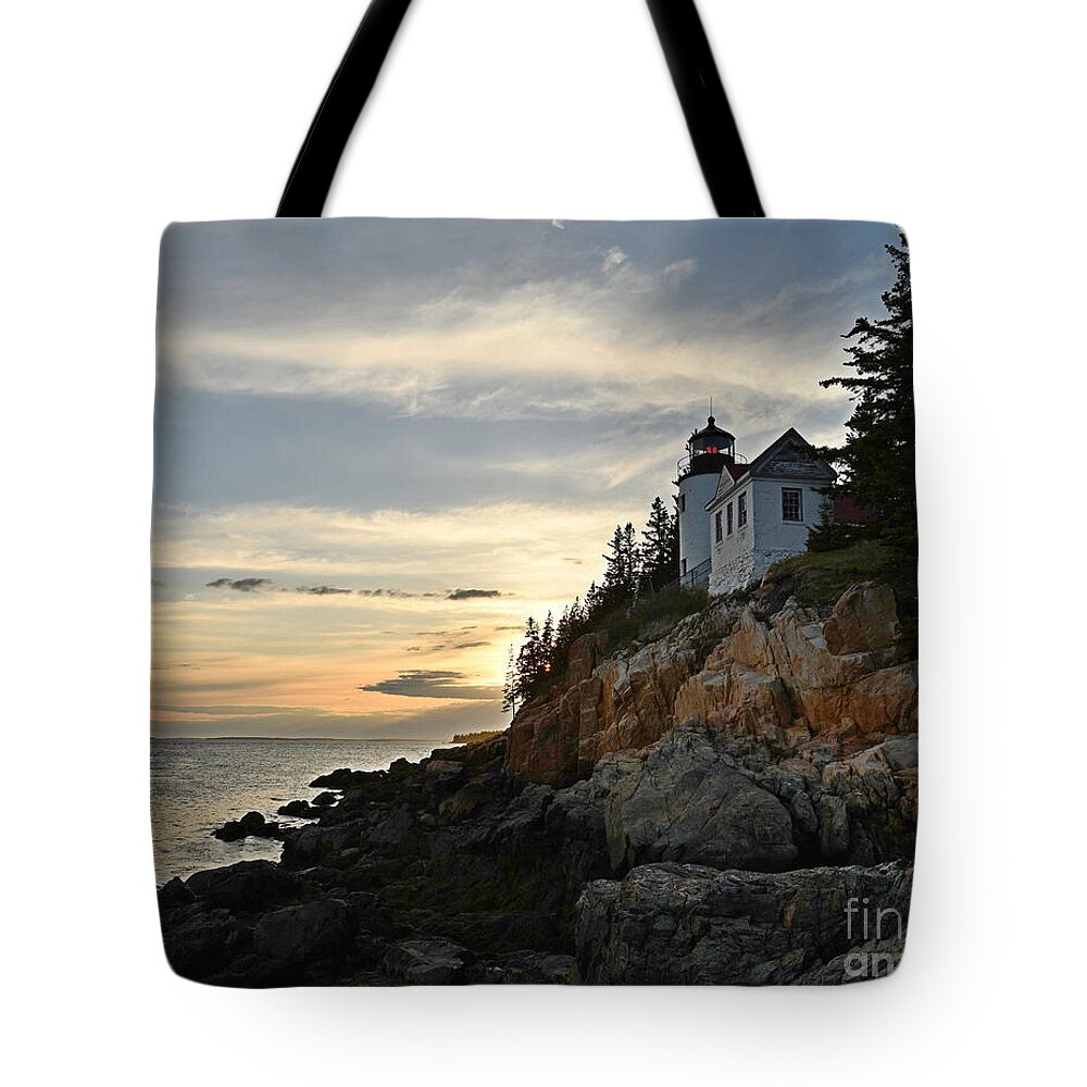 Acadia National Park Tote Bag featuring the photograph Bass Harbor Head Lighthouse by Steve Brown
