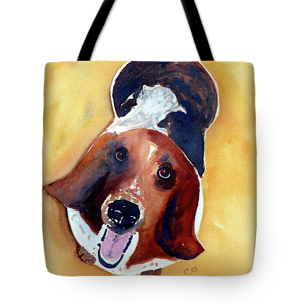 Pet Tote Bag featuring the painting Basset Hound by Cheryl Prather