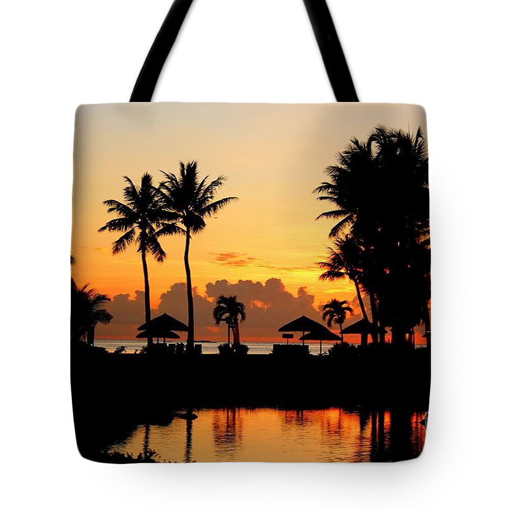 Sunsets Tote Bag featuring the photograph Bathed in Gold by On da Raks