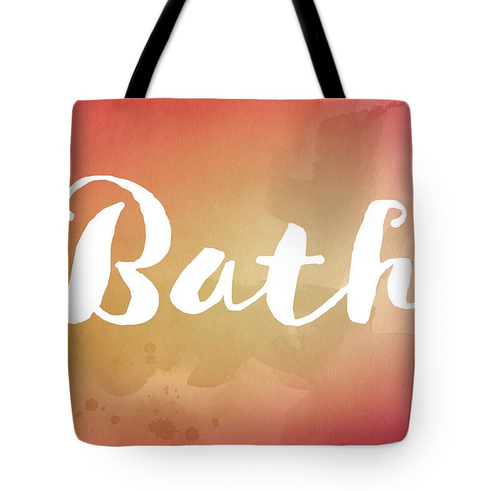 Watercolor Tote Bag featuring the painting Bathroom Art Watercolor by Amelia Pearn