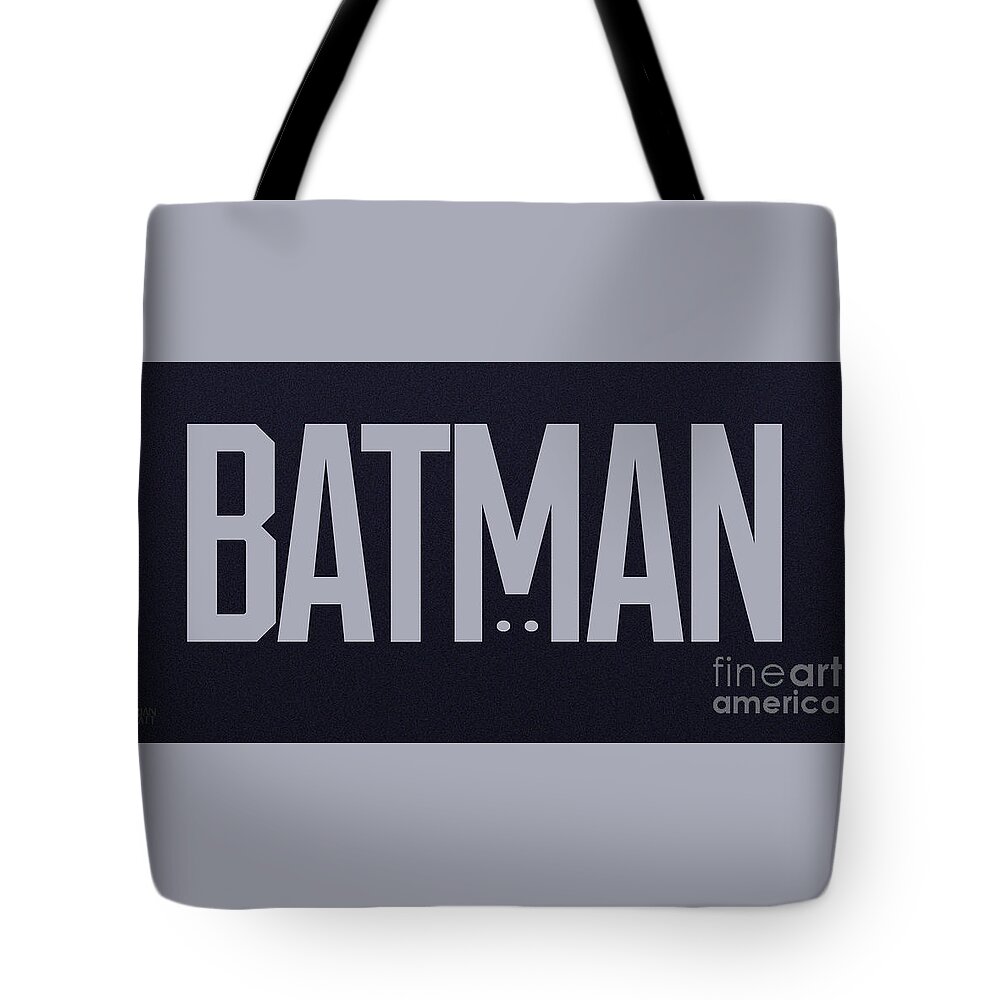 Batman Tote Bag featuring the digital art Batman Type Treatment by Brian Watt