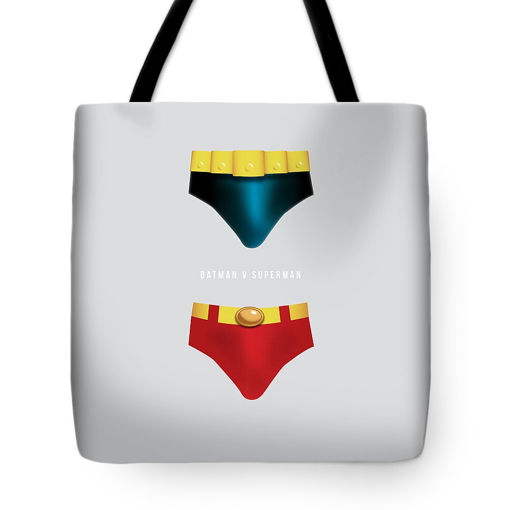 Batman V Superman Tote Bag featuring the digital art Batman v Superman - Alternative Movie Poster by Movie Poster Boy