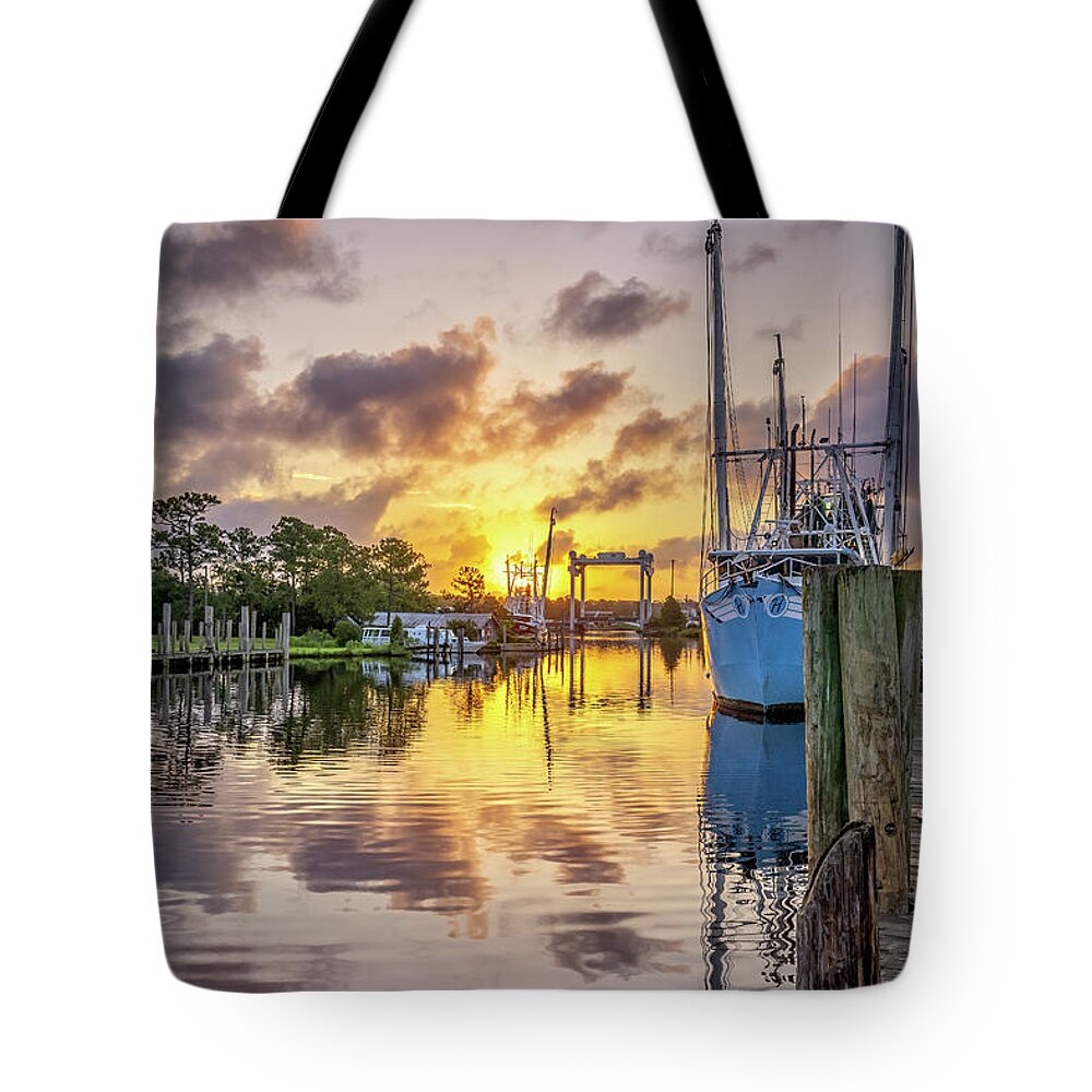 Bayou Tote Bag featuring the photograph Bayou Sunrise 2, 6/9/21 by Brad Boland