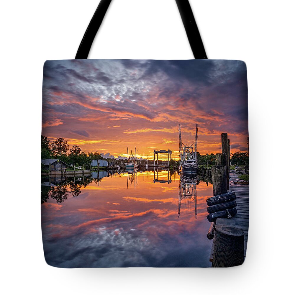 Bayou Tote Bag featuring the photograph Bayou Sunrise by Brad Boland