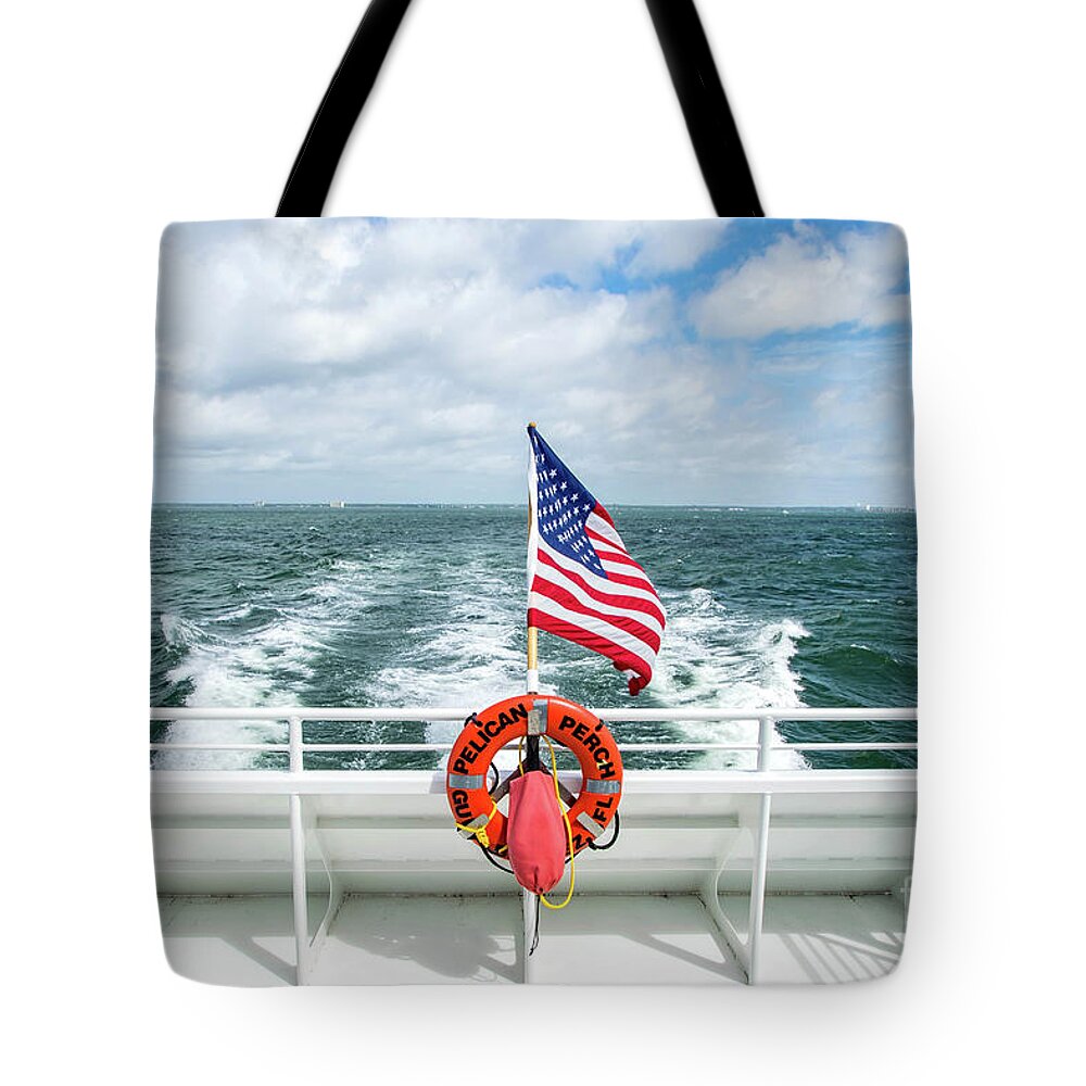 Pensacola Tote Bag featuring the photograph Bayside Ferry View by Beachtown Views