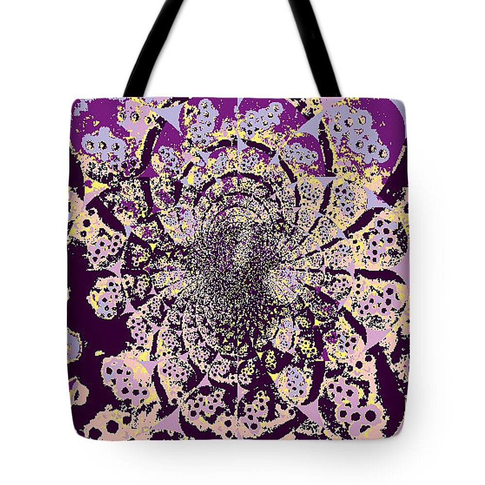 Beaded Tote Bag featuring the digital art Bbeaded Earring In Purple by Kari Myres