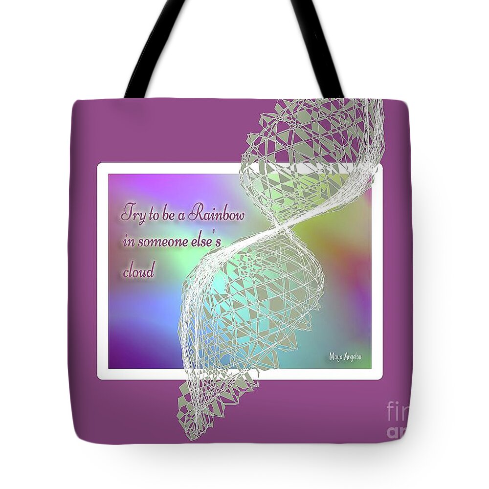 Rainbow Tote Bag featuring the digital art Be a Rainbow by Dee Flouton