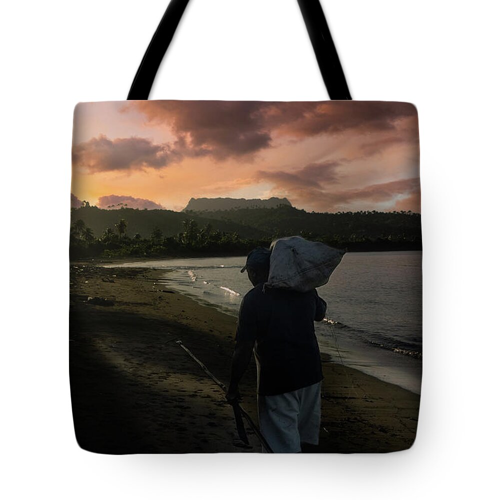 Beach Tote Bag featuring the photograph Be back before it's too late by Micah Offman