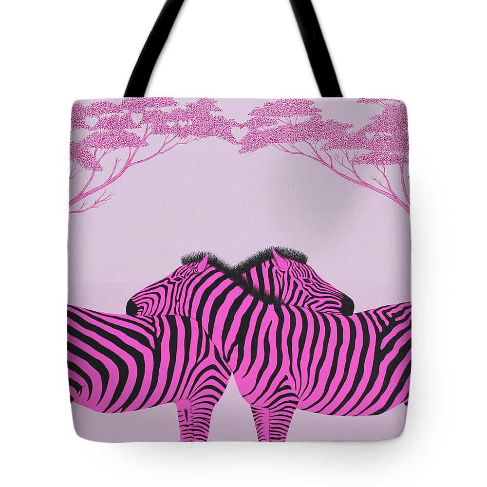 Fuchsia Tote Bag featuring the painting Be Mine by Doug Miller
