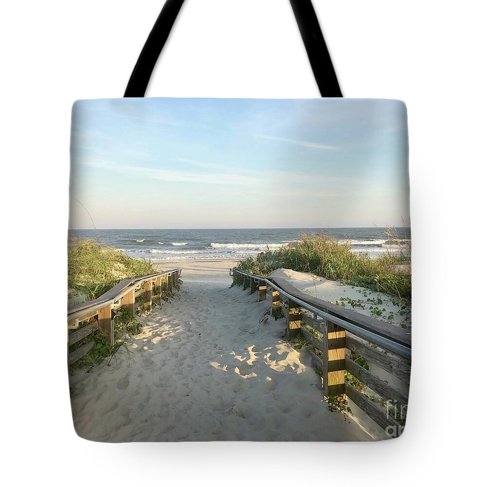 Beach Tote Bag featuring the photograph Beach Access by Flavia Westerwelle