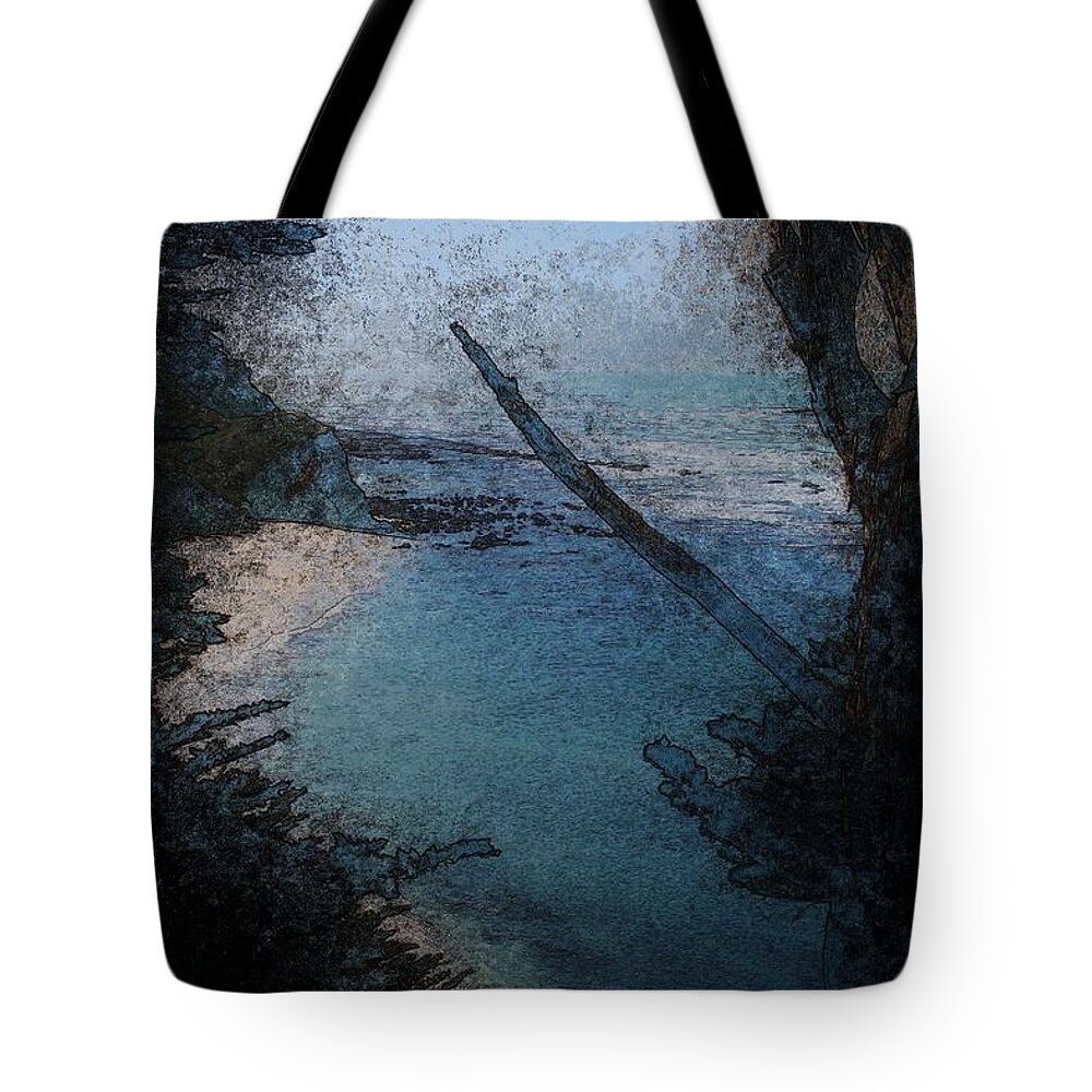 Beach Tote Bag featuring the photograph Beach and Trees by Katherine Erickson